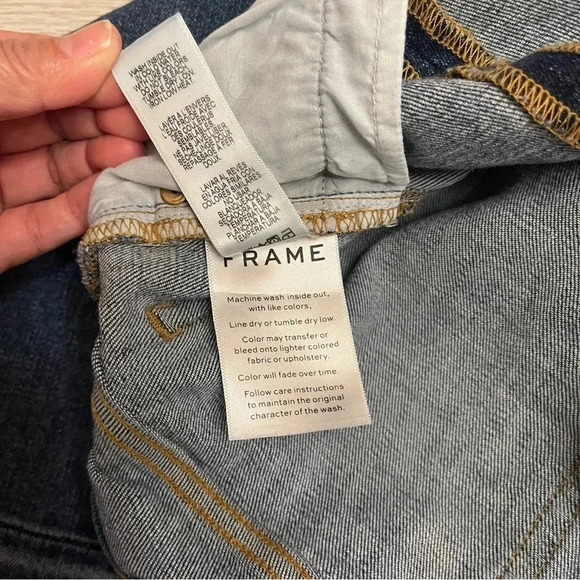 Frame Denim Le Nouveau Straight Split Front Sheffield Raw Hem Jeans Size 28 - Picture 13 of 16